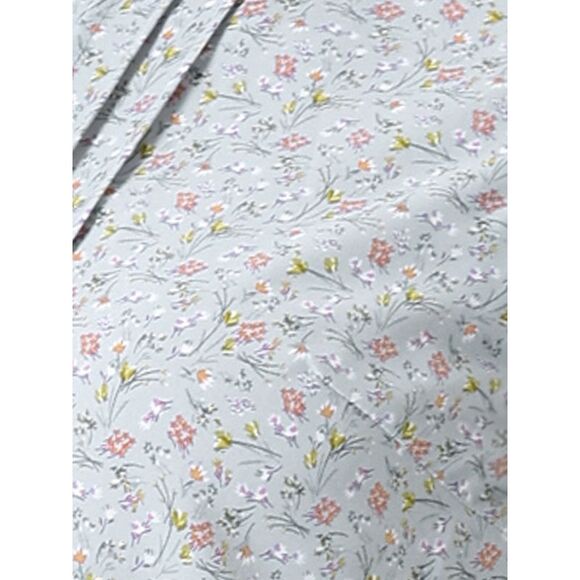 Ruffled Business Office Vintage Sleeveless Work Blouses Top Light Blue-Floral - Picture 5 of 6